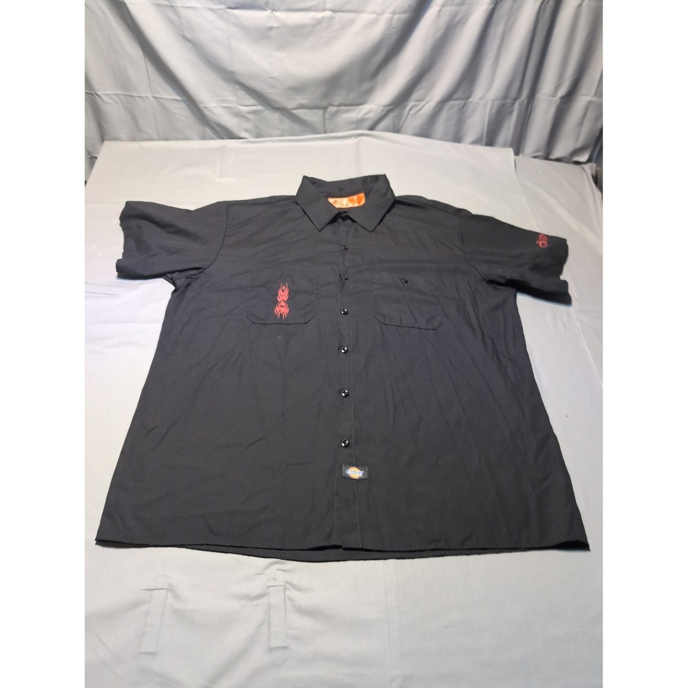 Dickies Dope Tattoo‎ Graphic Button Up Shirt Men's 2XL Short Sleeve
